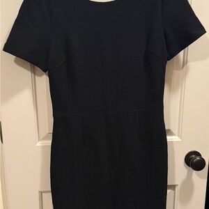 Boden Rib Knit Black Short Sleeve Shift Dress